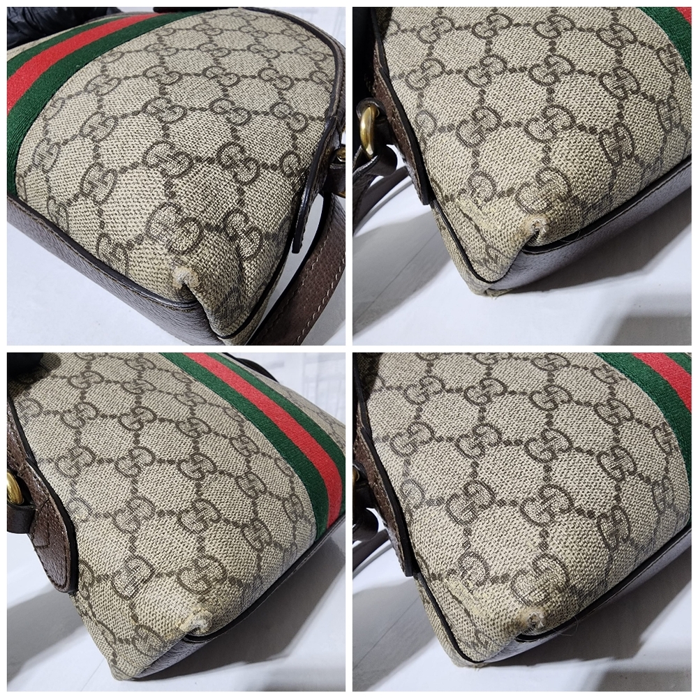 GUCCI GG Ophidia Web Sherry Line Shoulder Bag Beige/Brown - Picture 13 of 16